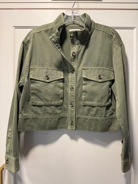 bp Olive Utility Cropped Jacket - Green